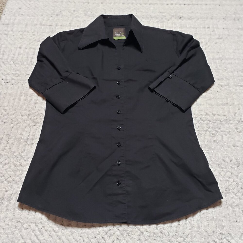 High End Uniforms Open Collar Fitted Shirt – 3/4 Sleeve, Size M - Picture 2 of 9